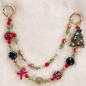 Festive Beaded Christmas Bag Chain